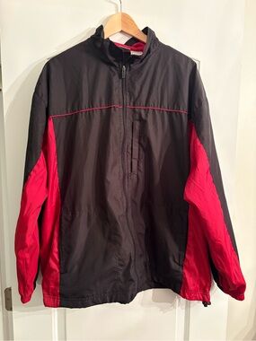 Athletic Works Black and Red Men's Windbreaker Jacket